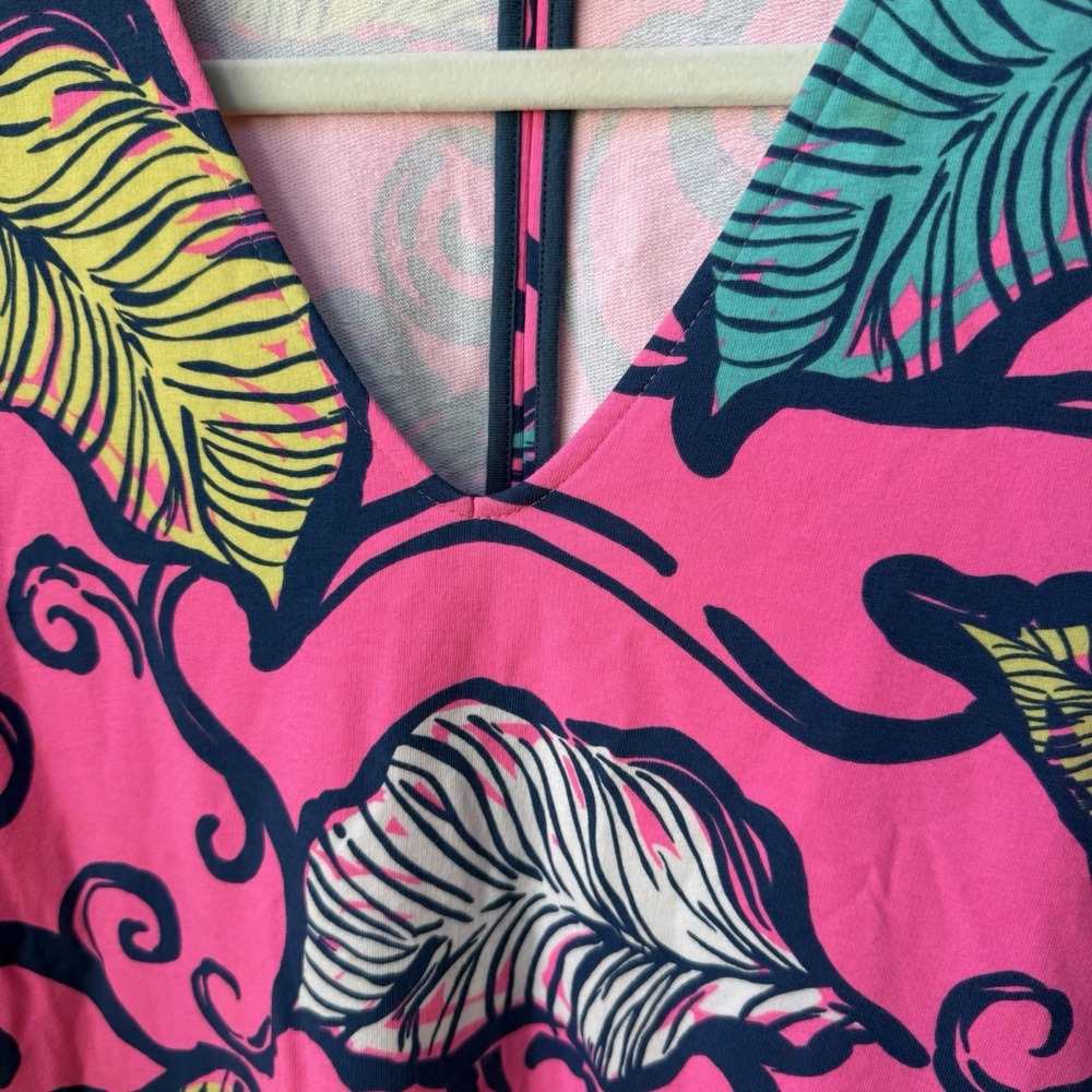 Lilly Pulitzer Geanna Swing Dress Women's Mini Small Pink Tropical Resortwear - Picture 3 of 7